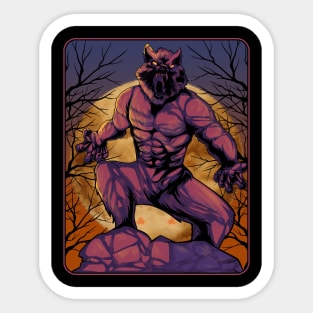 Anime Werewolf Halloween Design Sticker